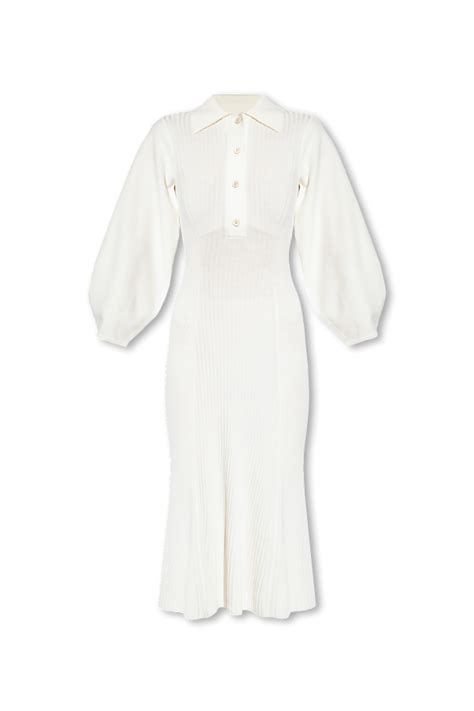 chloe cream wool dress|More.